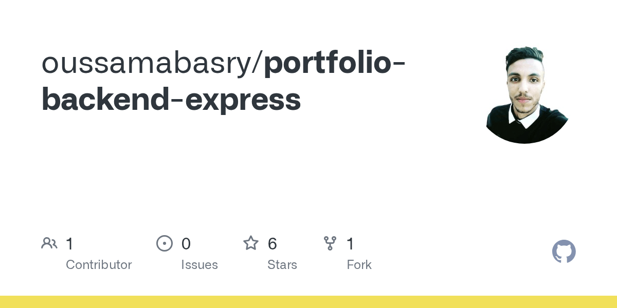 GitHub oussamabasry/portfoliobackendexpress