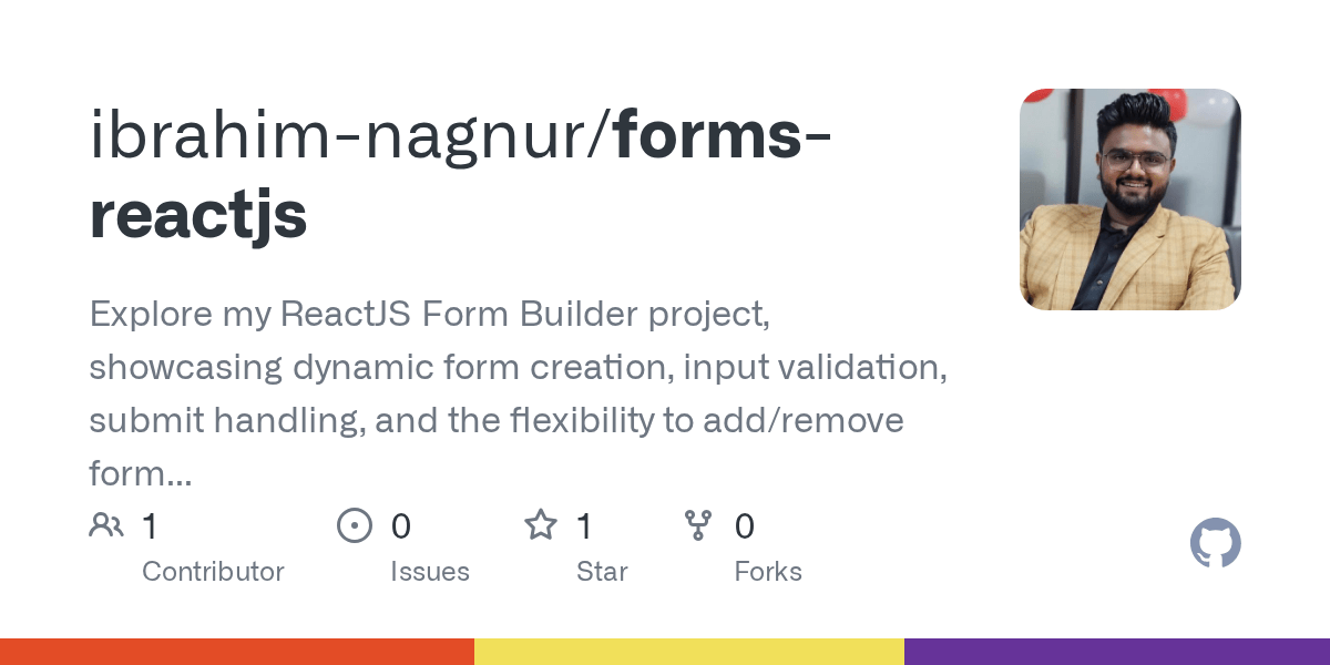 GitHub ibrahimhn/formsreactjs Explore my ReactJS Form Builder project, showcasing dynamic