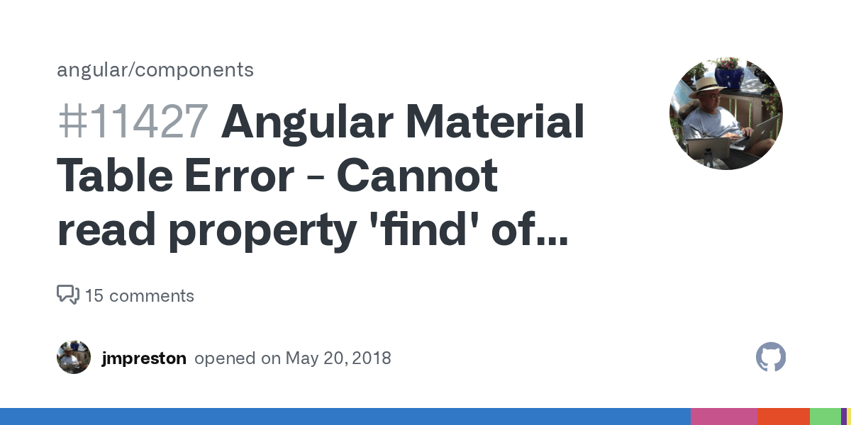 Angular Material Table Error Cannot read property 'find' of undefined