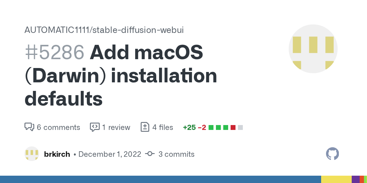 Add macOS (Darwin) installation defaults by brkirch · Pull Request