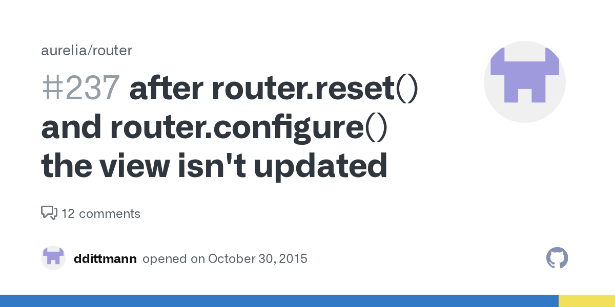 after router.reset() and router.configure() the view isn't updated