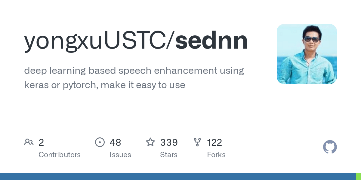 GitHub yongxuUSTC/sednn deep learning based speech enhancement using