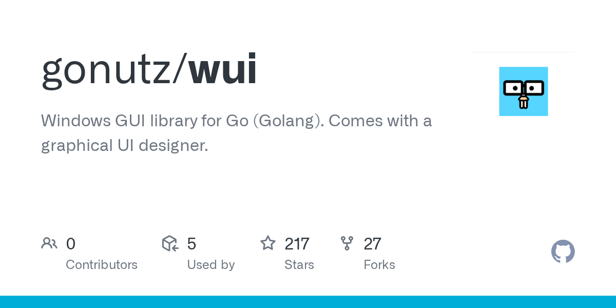 GitHub gonutz/wui Windows GUI library for Go (Golang). Comes with a
