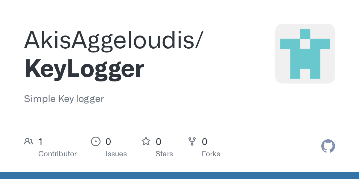 GitHub AkisAggeloudis/KeyLogger Simple Key logger
