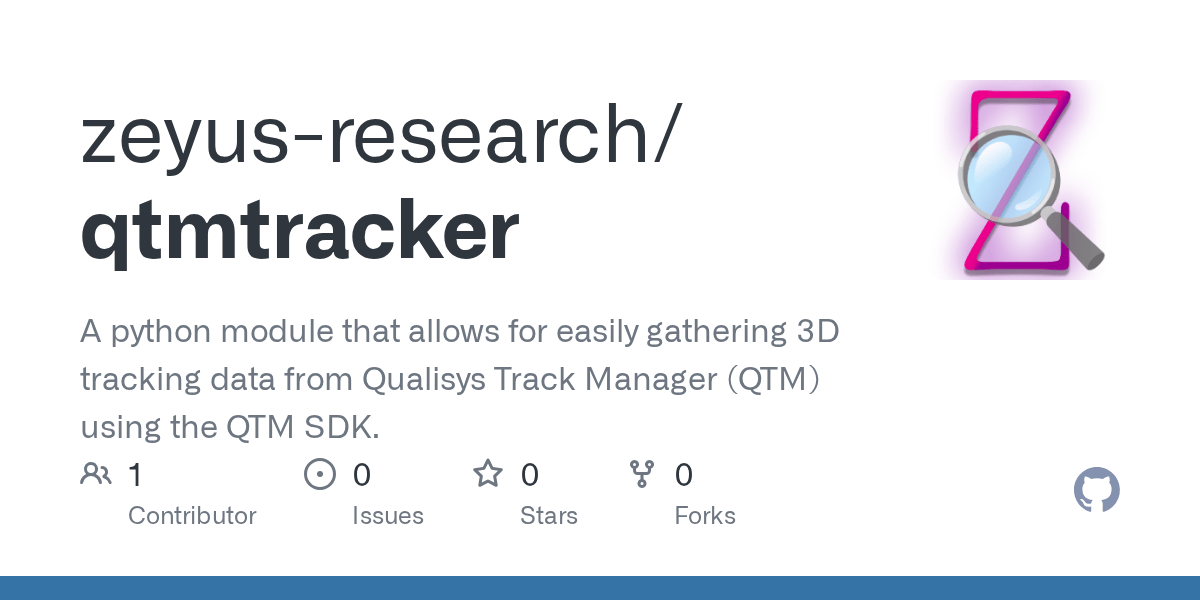 GitHub zeyus/qtmtracker A python module that allows for easily