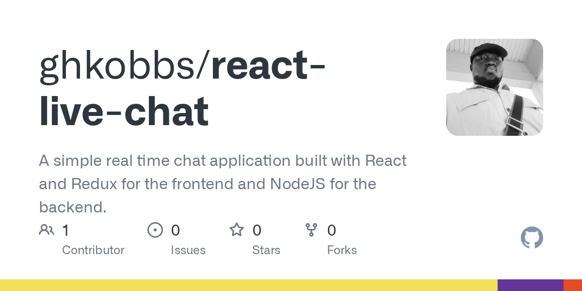 GitHub ghkobbs/reactlivechat A simple real time chat application