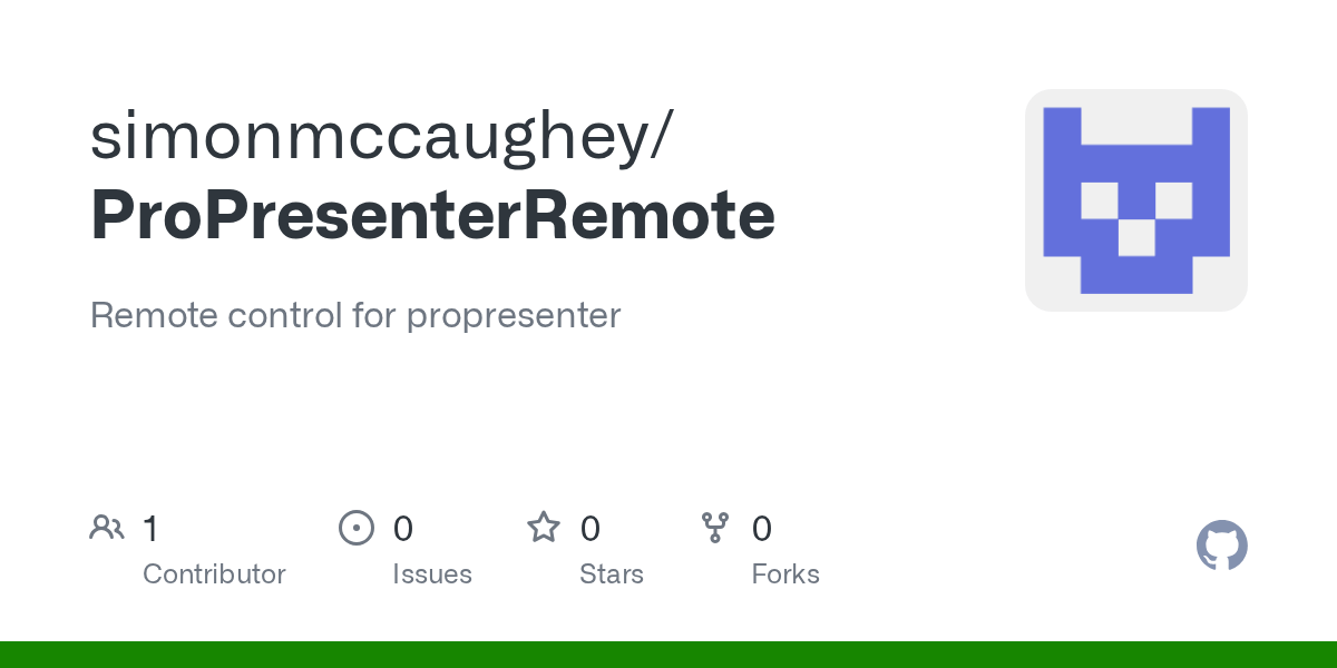 GitHub simonmccaughey/ProPresenterRemote Remote control for propresenter
