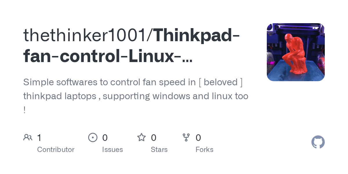 GitHub thethinker1001/ThinkpadfancontrolLinuxWindows Simple