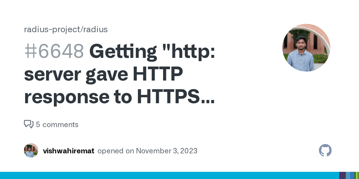 Getting "http server gave HTTP response to HTTPS client." error publishing bicep recipe to a