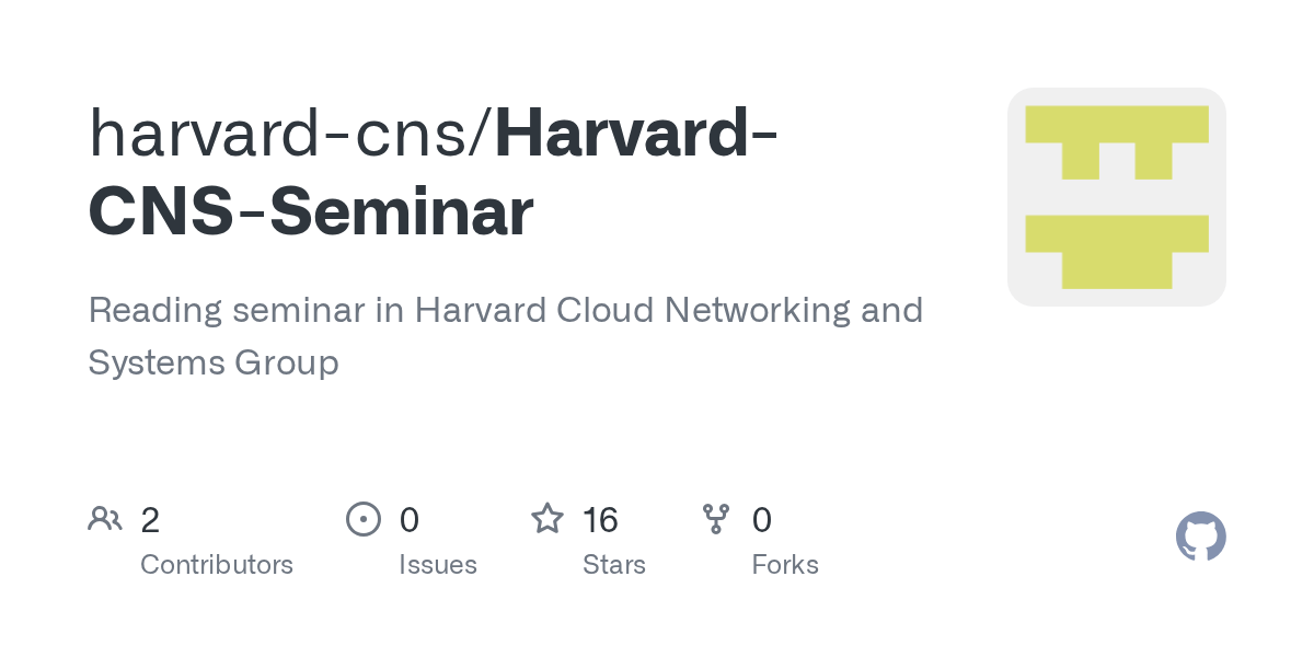 GitHub harvardcns/HarvardCNSSeminar Reading seminar in Harvard