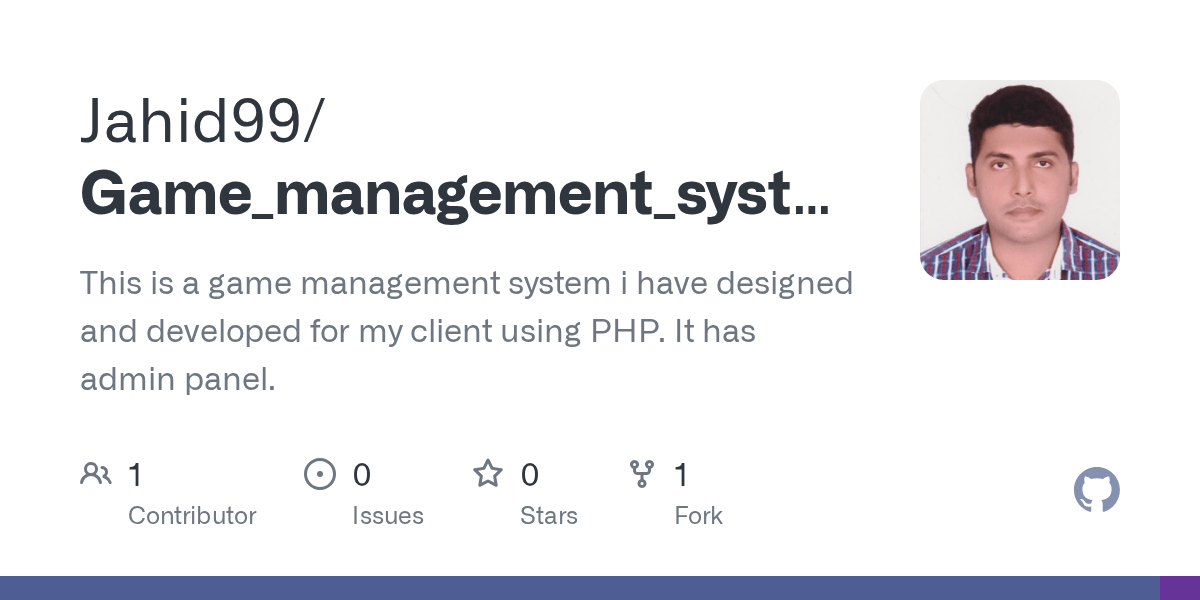 GitHub Jahid99/Game_management_system This is a game management