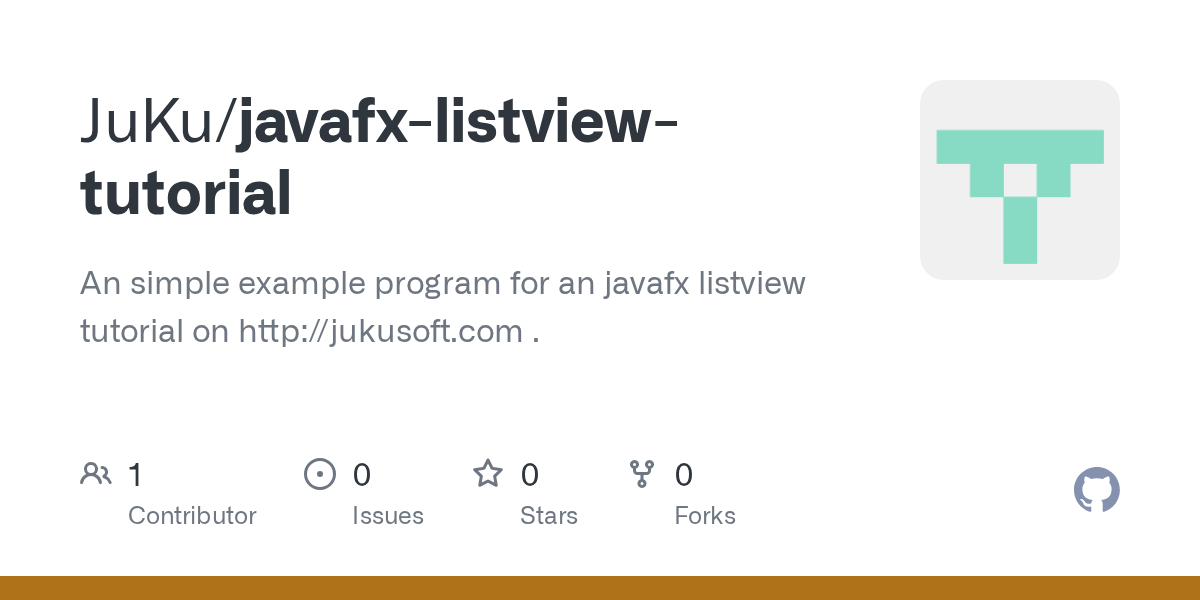 GitHub JuKu/javafxlistviewtutorial An simple example program for an javafx listview