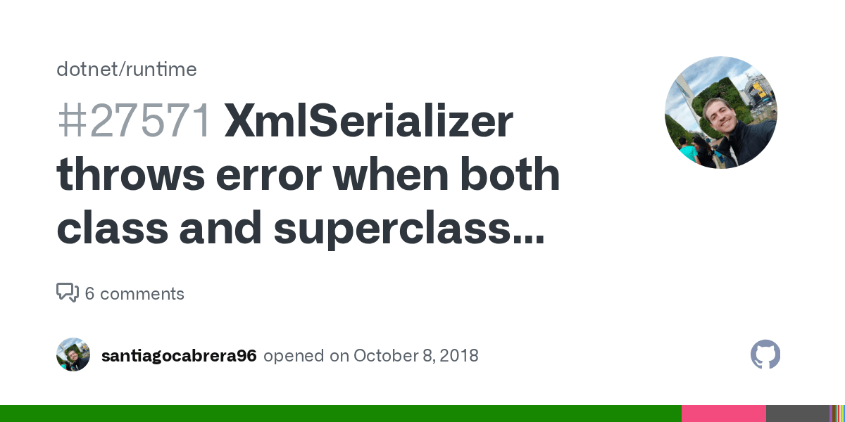 XmlSerializer throws error when both class and superclass have a