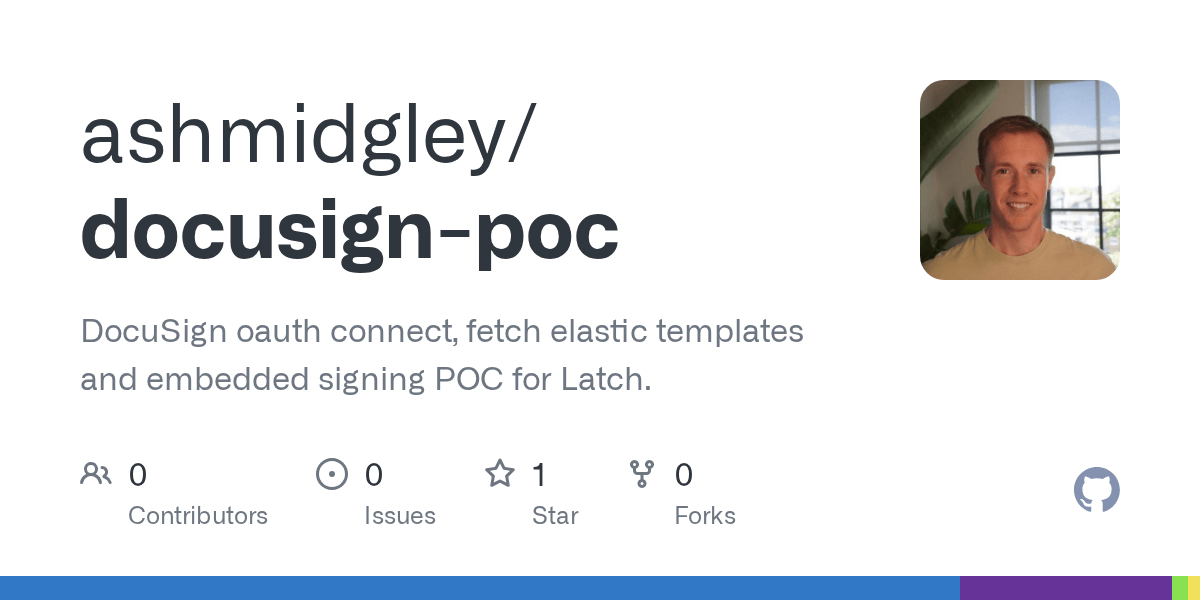 GitHub ashmidgley/docusignpoc DocuSign oauth connect, fetch elastic