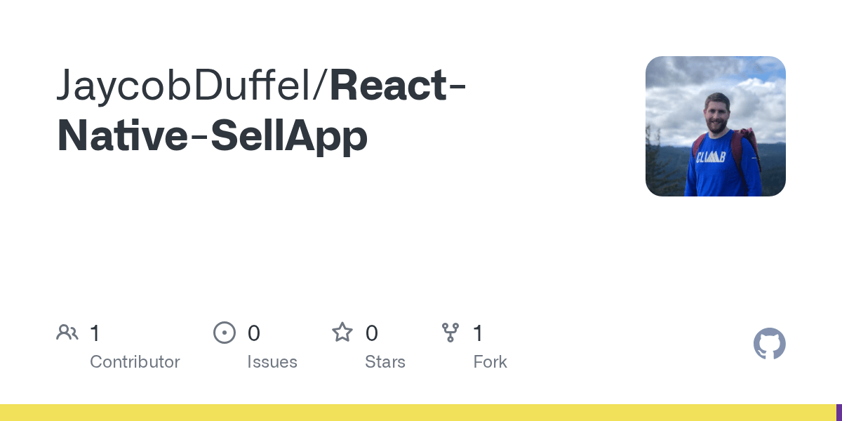 GitHub JaycobDuffel/ReactNativeSellApp