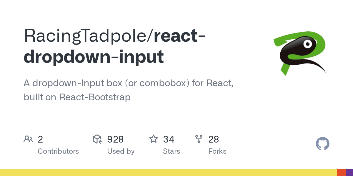 GitHub RacingTadpole/reactdropdowninput A dropdowninput box (or