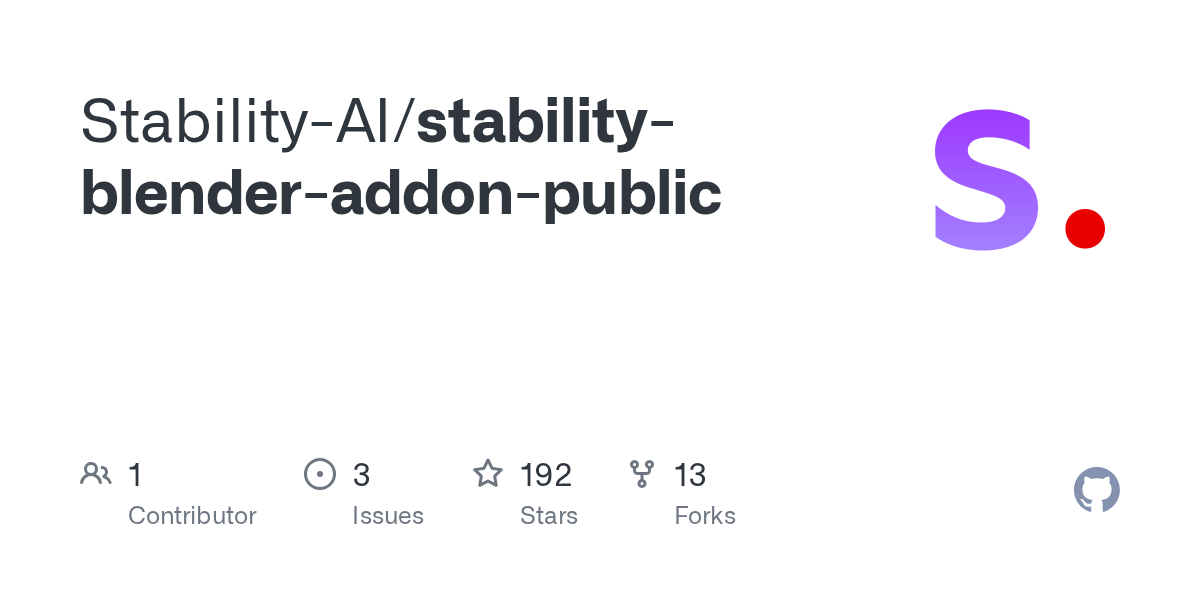 GitHub StabilityAI/stabilityblenderaddonpublic