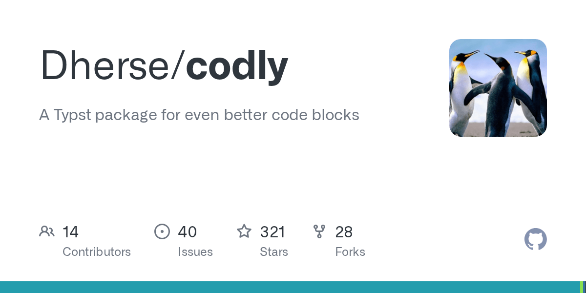 GitHub - Dherse/codly: A Typst package for even better code blocks