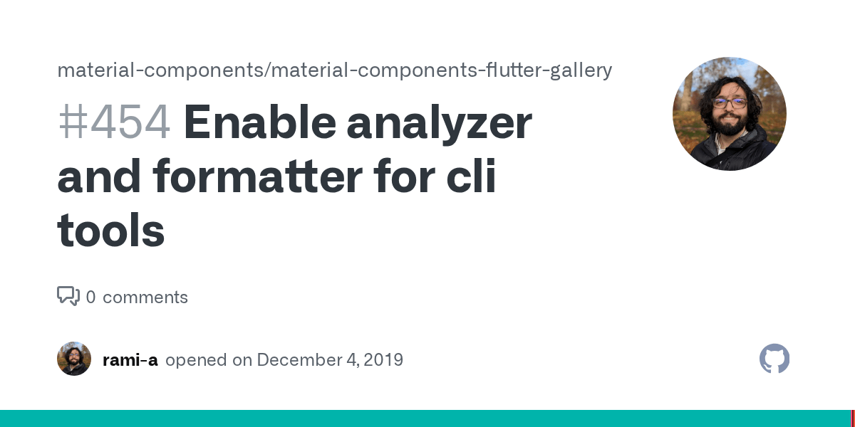 Enable analyzer and formatter for cli tools · Issue 454 · material