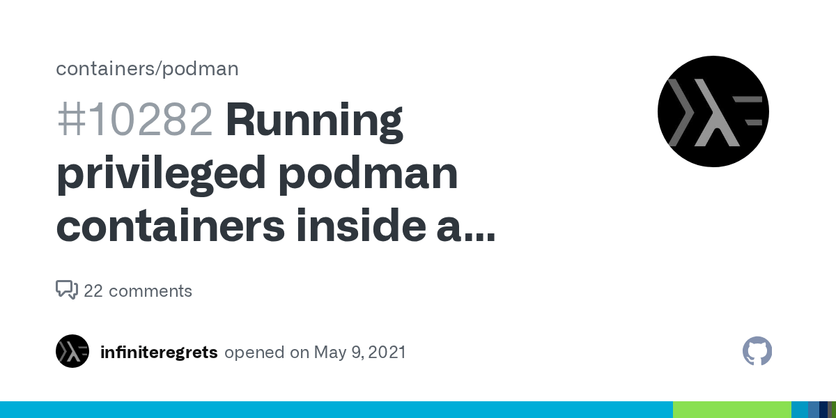 Running privileged podman containers inside a docker container gives "Error container_linux.go