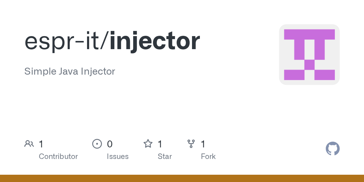 GitHub esprit/injector Simple Java Injector
