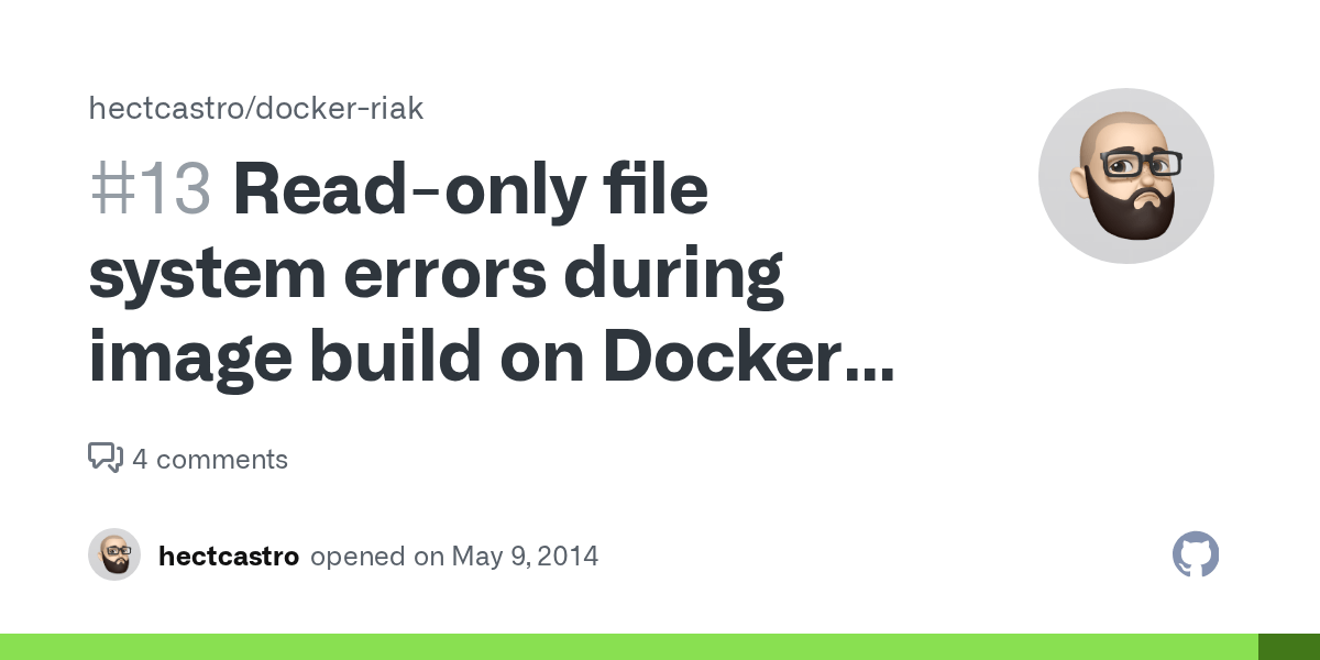 Readonly file system errors during image build on Docker 0.11.1