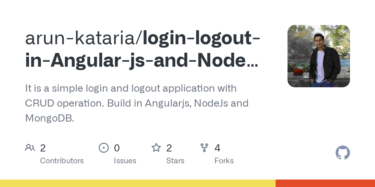 GitHub arunkataria/loginlogoutinAngularjsandNodejs It is a