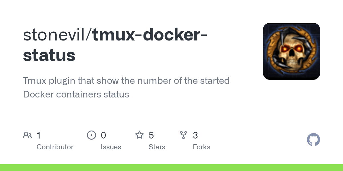 GitHub stonevil/tmuxdockerstatus Tmux plugin that show the number