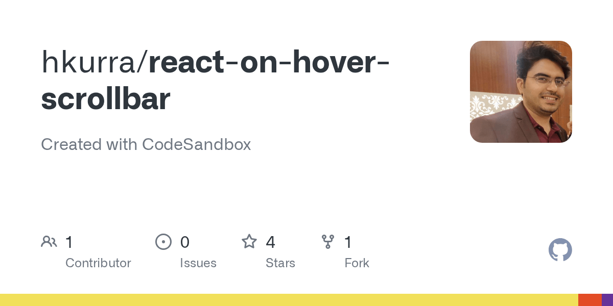 GitHub hkurra/reactonhoverscrollbar Created with CodeSandbox