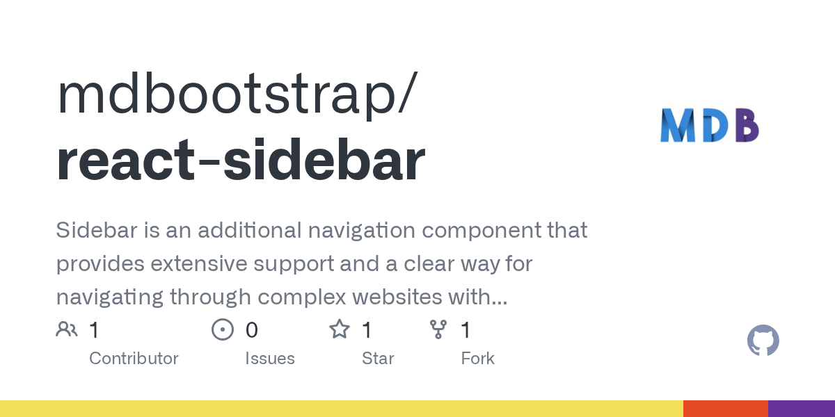 GitHub mdbootstrap/reactsidebar Sidebar is an additional navigation
