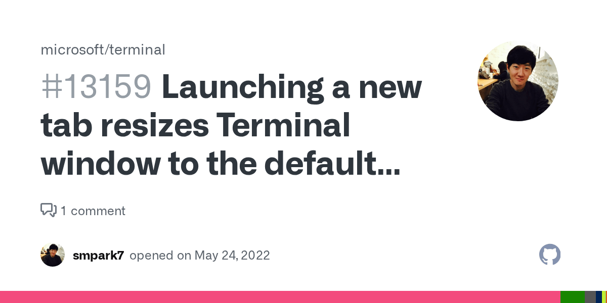 Launching a new tab resizes Terminal window to the default size (v1.14.