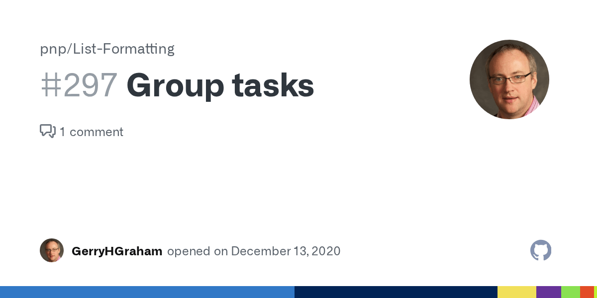 Group tasks · Issue 297 · pnp/ListFormatting · GitHub