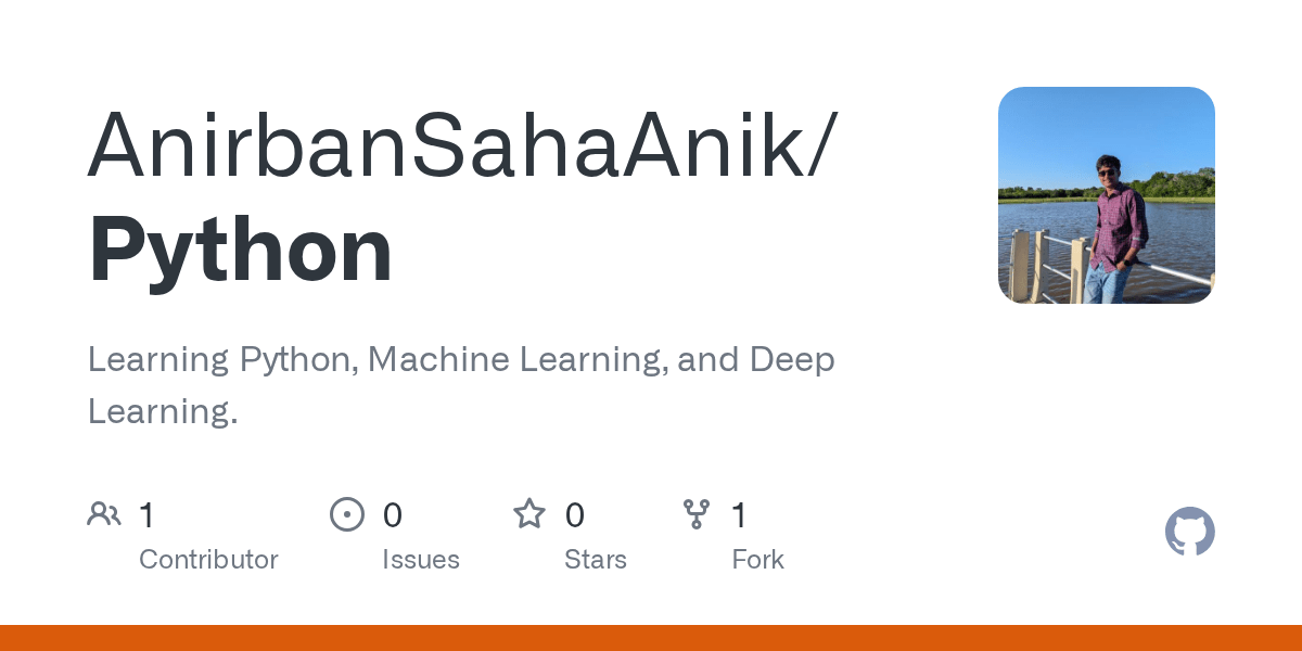 GitHub AnirbanSahaAiub/Python Learning Python, Machine Learning