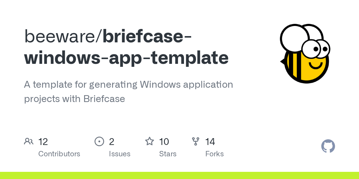 GitHub beeware/briefcasewindowsapptemplate A template for