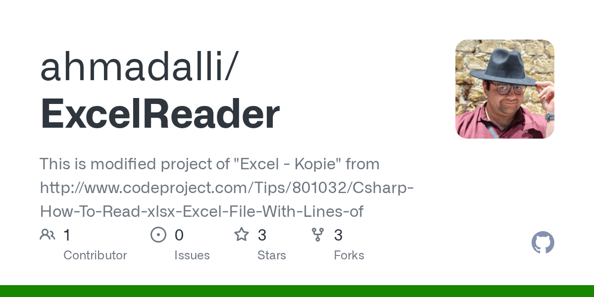 GitHub ahmadalli/ExcelReader This is modified project of "Excel
