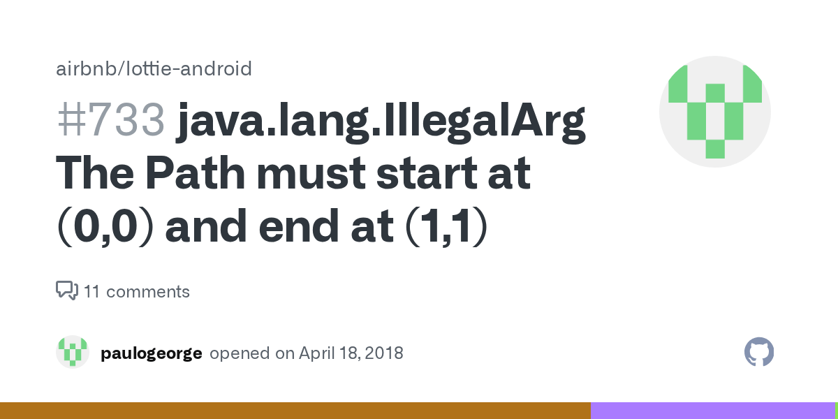 java.lang.IllegalArgumentException The Path must start at (0,0) and