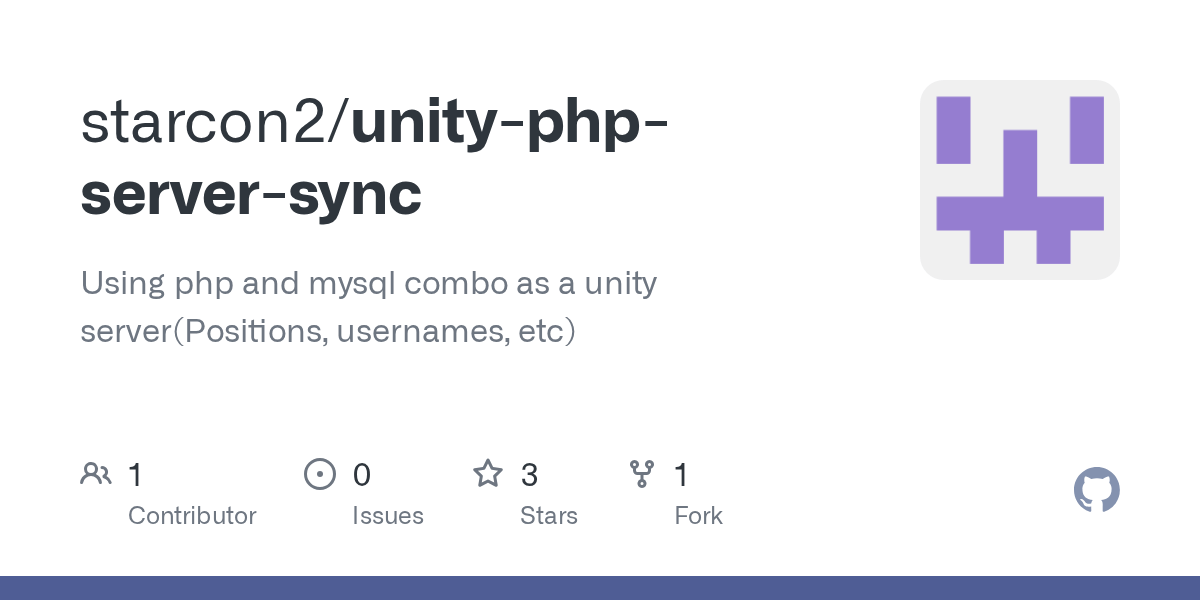 GitHub starcon2/unityphpserversync Using php and mysql combo as a