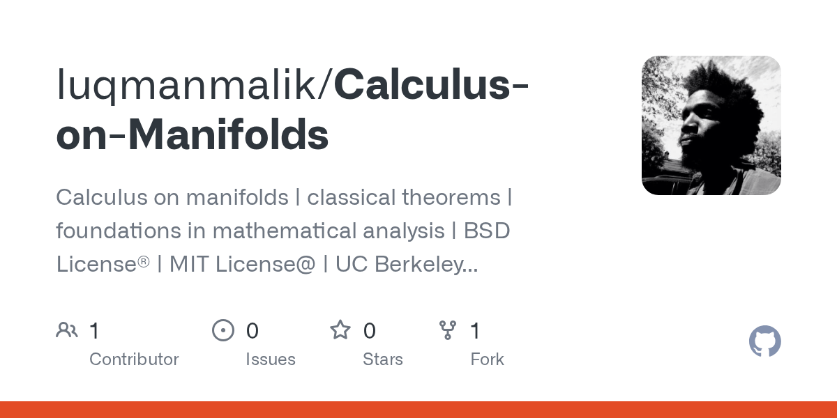 GitHub luqmanmalik/CalculusonManifolds Calculus on manifolds