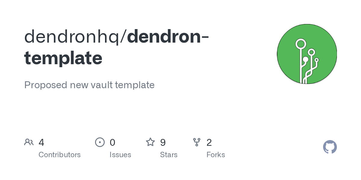 GitHub dendronhq/dendrontemplate Proposed new vault template