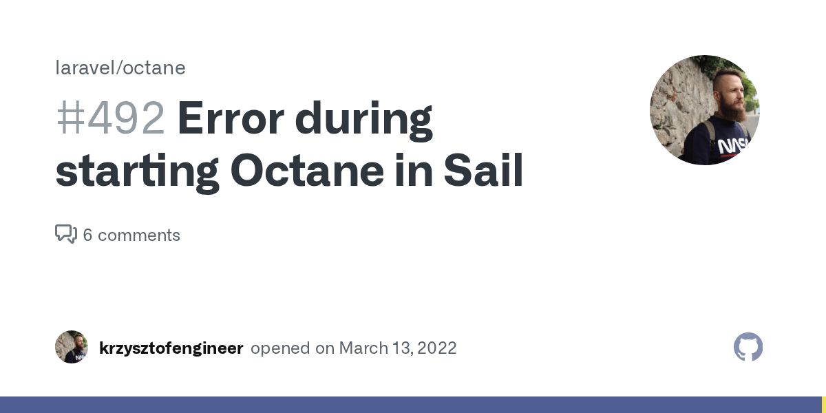 Error during starting Octane in Sail · Issue 492 · laravel/octane · GitHub