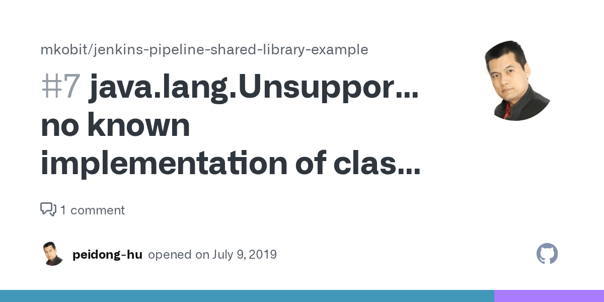 java.lang.UnsupportedOperationException no known implementation of