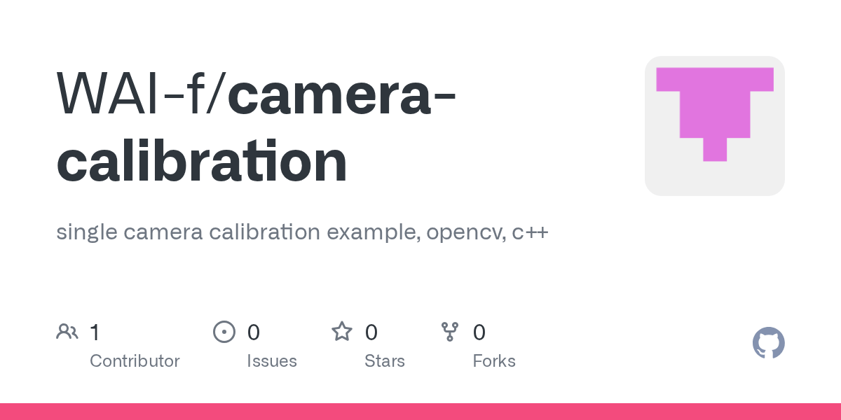 GitHub WAIf/cameracalibration single camera calibration example