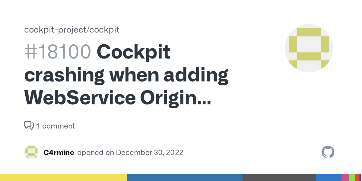 Cockpit crashing when adding Service Origin domain to cockpit.conf