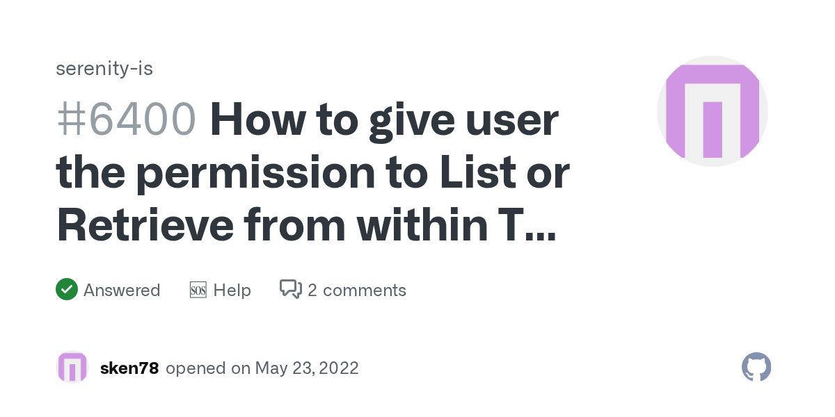 How to give user the permission to List or Retrieve from within TS file