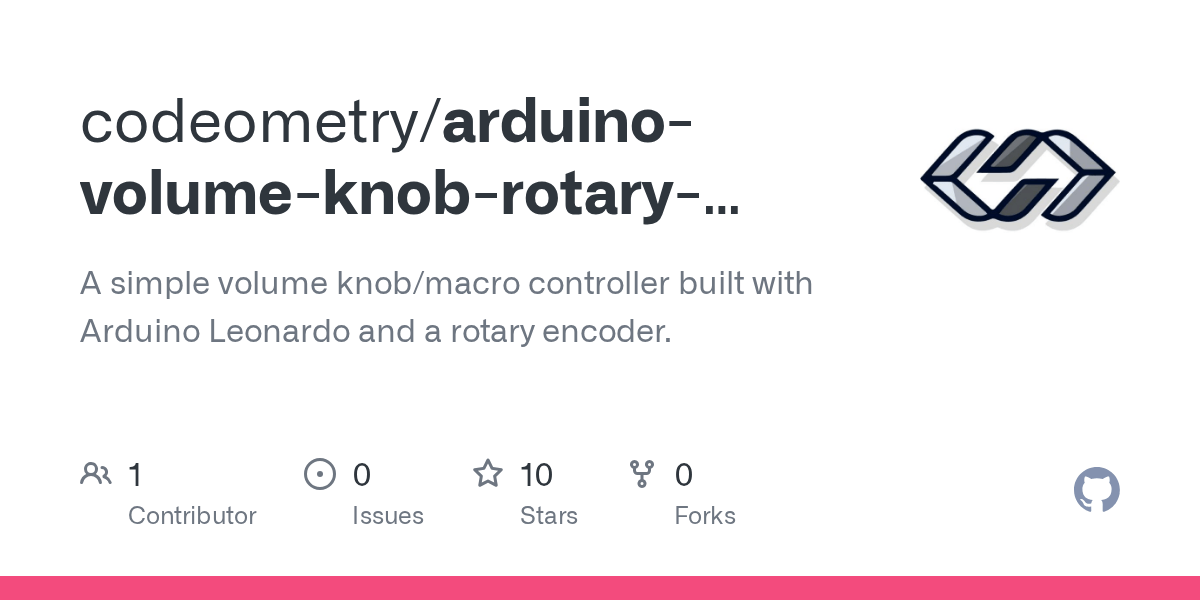 GitHub codeometry/arduinovolumeknobrotaryencoder A simple volume