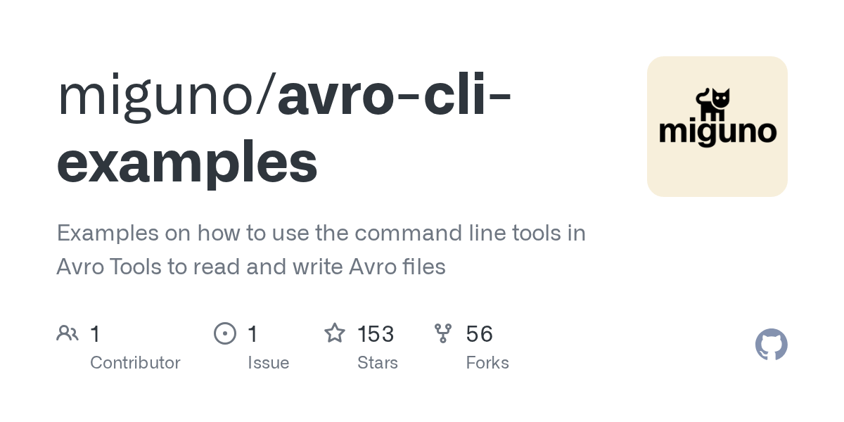GitHub miguno/avrocliexamples Examples on how to use the command