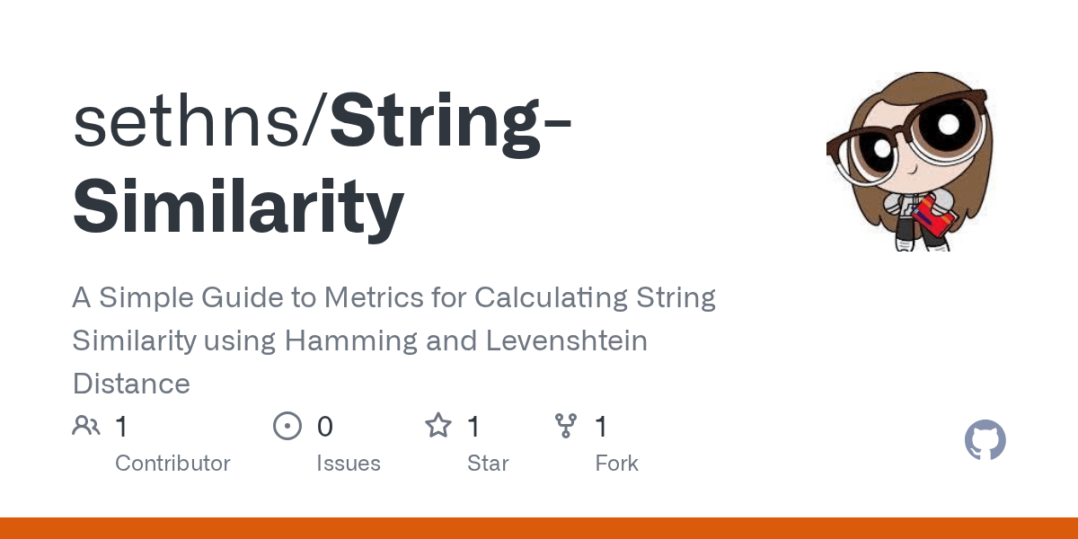 StringSimilarity/String Similarity.ipynb at main · sethns/String