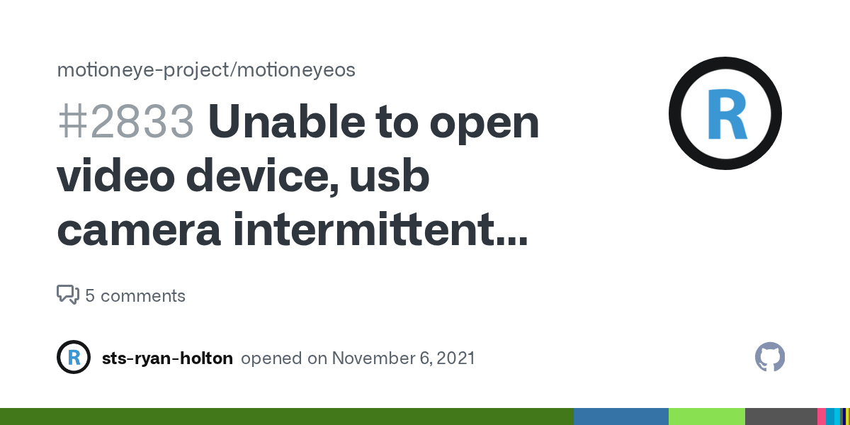 Unable to open video device, usb camera intermittent issue · Issue