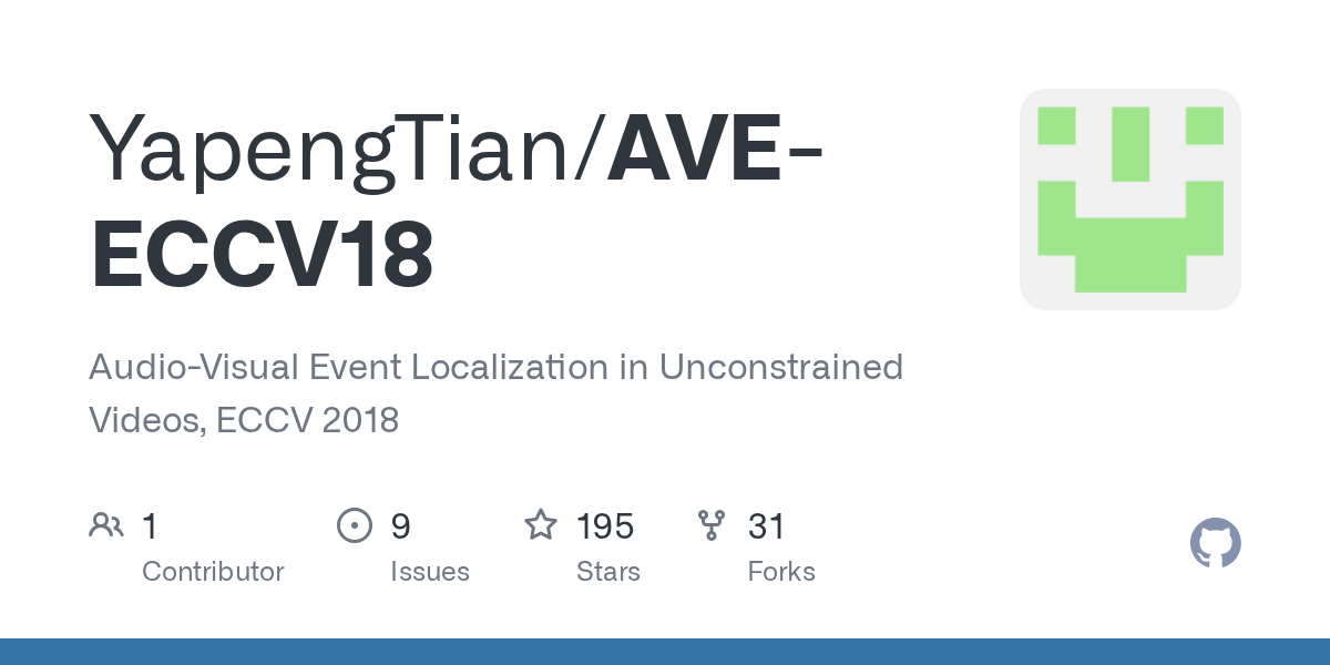 GitHub YapengTian/AVEECCV18 AudioVisual Event Localization in