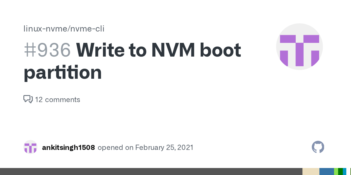 Write to NVM boot partition · Issue 936 · linuxnvme/nvmecli · GitHub